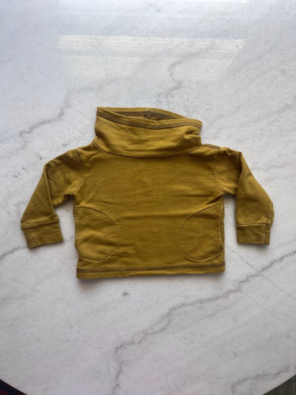 Mabo Kids Chartreuse Cowl Neck Sweatshirt 6m